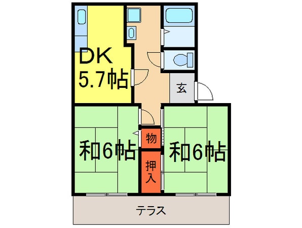 フレグランス西脇Ｂの物件間取画像